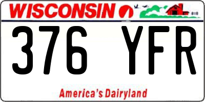 WI license plate 376YFR