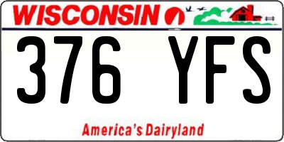 WI license plate 376YFS
