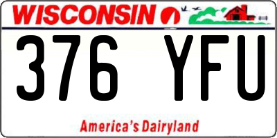WI license plate 376YFU