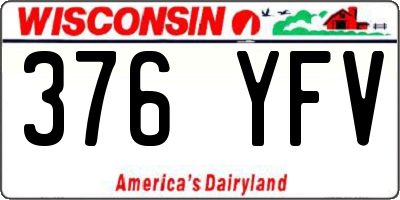 WI license plate 376YFV