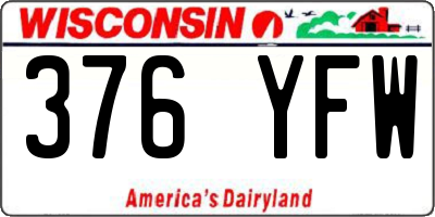 WI license plate 376YFW