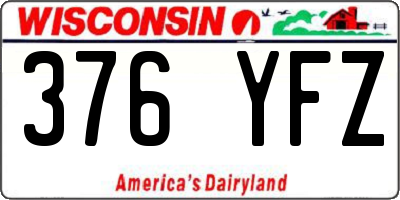 WI license plate 376YFZ