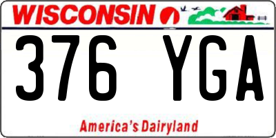 WI license plate 376YGA