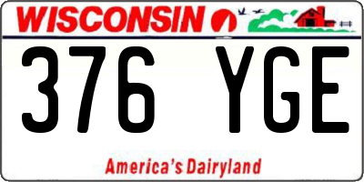 WI license plate 376YGE