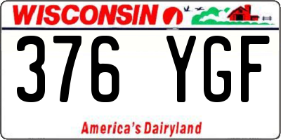 WI license plate 376YGF