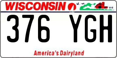 WI license plate 376YGH