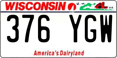 WI license plate 376YGW