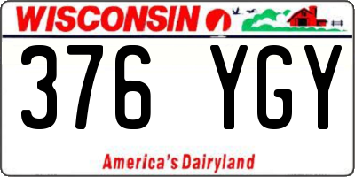 WI license plate 376YGY