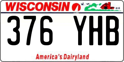 WI license plate 376YHB