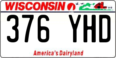 WI license plate 376YHD