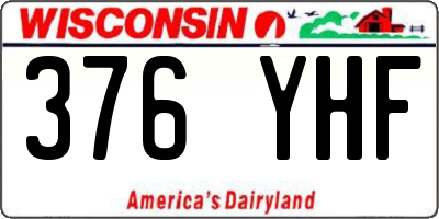 WI license plate 376YHF