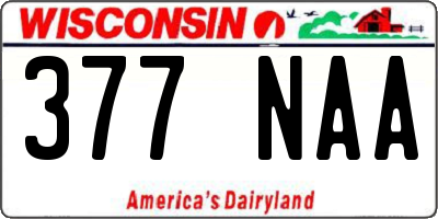 WI license plate 377NAA