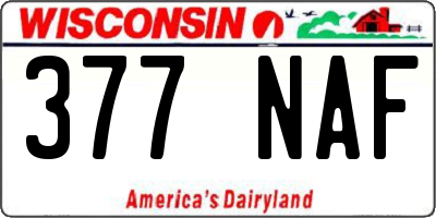 WI license plate 377NAF