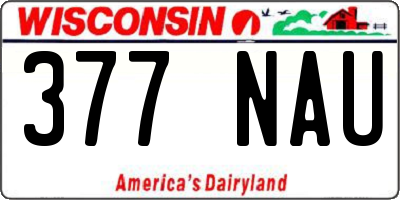 WI license plate 377NAU