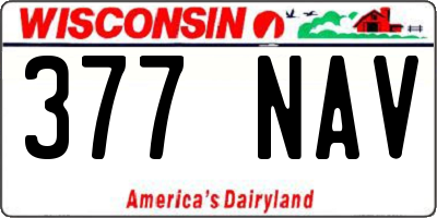 WI license plate 377NAV