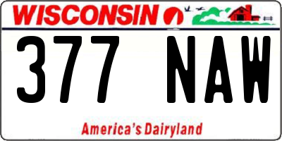 WI license plate 377NAW