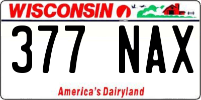 WI license plate 377NAX