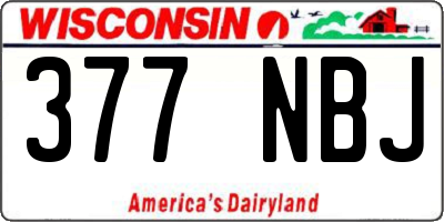 WI license plate 377NBJ