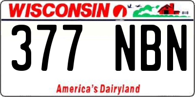 WI license plate 377NBN
