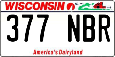 WI license plate 377NBR