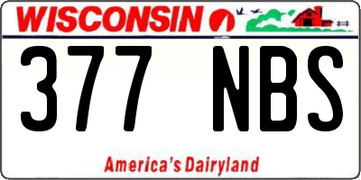 WI license plate 377NBS