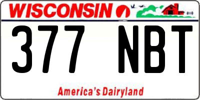 WI license plate 377NBT