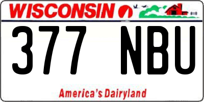 WI license plate 377NBU