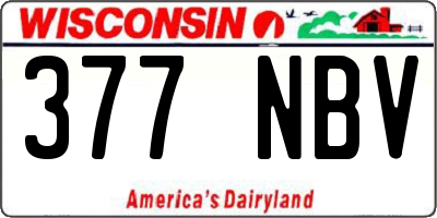 WI license plate 377NBV