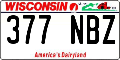 WI license plate 377NBZ