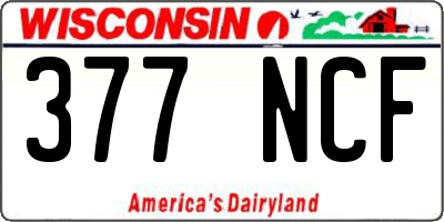 WI license plate 377NCF