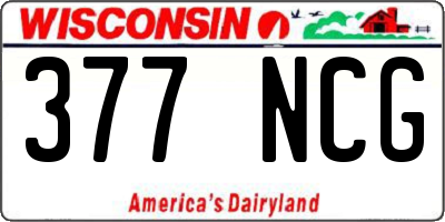 WI license plate 377NCG
