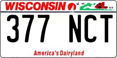 WI license plate 377NCT