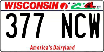 WI license plate 377NCW