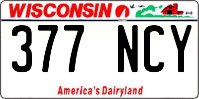 WI license plate 377NCY