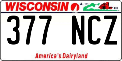 WI license plate 377NCZ