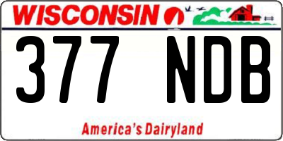 WI license plate 377NDB