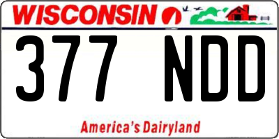 WI license plate 377NDD
