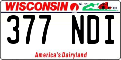 WI license plate 377NDI