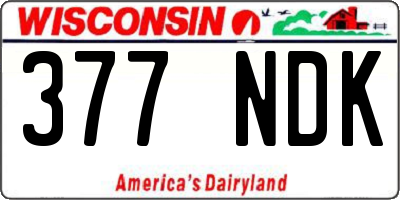 WI license plate 377NDK