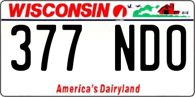 WI license plate 377NDO