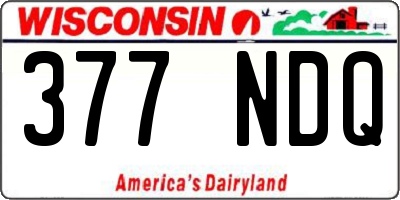WI license plate 377NDQ