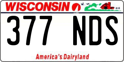 WI license plate 377NDS