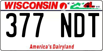 WI license plate 377NDT