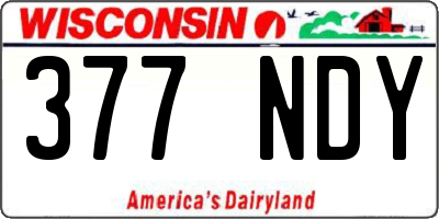 WI license plate 377NDY