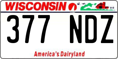 WI license plate 377NDZ