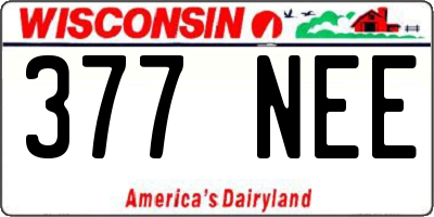 WI license plate 377NEE