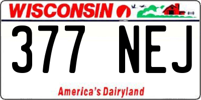 WI license plate 377NEJ