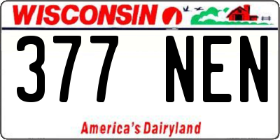 WI license plate 377NEN
