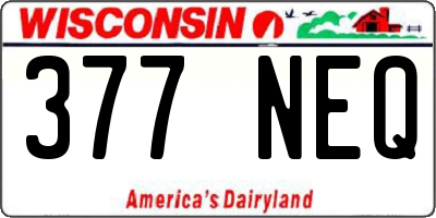 WI license plate 377NEQ