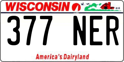 WI license plate 377NER